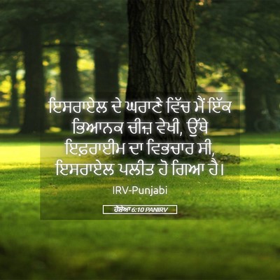 Picture 05 - ਹੋਸ਼ੇਆ 6:10 PANIRV - ਇਸਰਾਏਲ ਦੇ ਘਰਾਣੇ - Bible Verse Picture