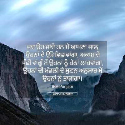 Picture 05 - ਹੋਸ਼ੇਆ 7:12 PANIRV - ਜਦ ਉਹ ਜਾਂਦੇ ਹਨ ਮੈਂ - Bible Verse Picture