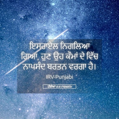 Picture 05 - ਹੋਸ਼ੇਆ 8:8 PANIRV - ਇਸਰਾਏਲ ਨਿਗਲਿਆ ਗਿਆ, - Bible Verse Picture