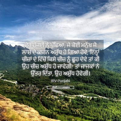 Picture 05 - ਹੱਜਈ 2:13 PANIRV - ਫੇਰ ਹੱਜਈ ਨੇ ਪੁੱਛਿਆ, - Bible Verse Picture