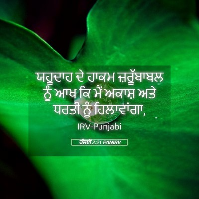 Picture 05 - ਹੱਜਈ 2:21 PANIRV - ਯਹੂਦਾਹ ਦੇ ਹਾਕਮ - Bible Verse Picture