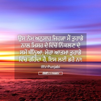 Picture 05 - ਹੱਜਈ 2:5 PANIRV - ਉਸ ਨੇਮ ਅਨੁਸਾਰ - Bible Verse Picture