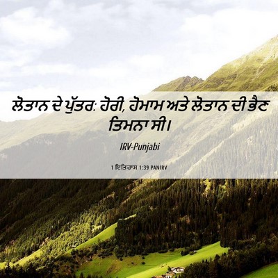 Picture 06 - 1 ਇਤਿਹਾਸ 1:39 PANIRV - ਲੋਤਾਨ ਦੇ ਪੁੱਤਰ: - Bible Verse Picture