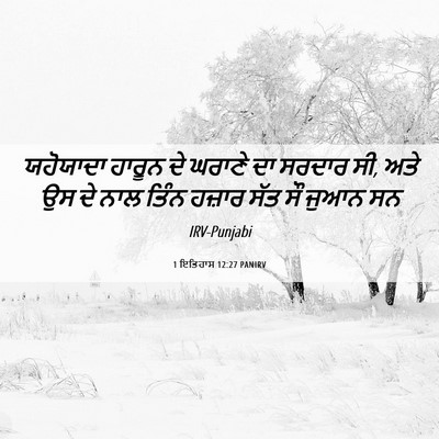Picture 06 - 1 ਇਤਿਹਾਸ 12:27 PANIRV - ਯਹੋਯਾਦਾ ਹਾਰੂਨ ਦੇ - Bible Verse Picture