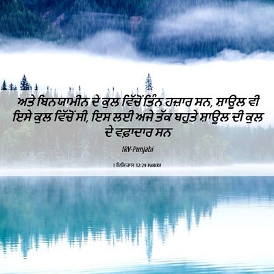 Picture 06 - 1 ਇਤਿਹਾਸ 12:29 PANIRV - ਅਤੇ ਬਿਨਯਾਮੀਨ ਦੇ - Bible Verse Picture
