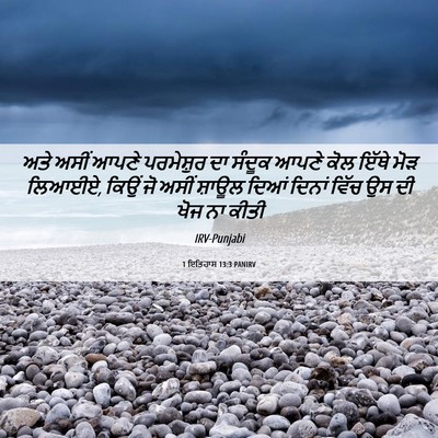 Picture 06 - 1 ਇਤਿਹਾਸ 13:3 PANIRV - ਅਤੇ ਅਸੀਂ ਆਪਣੇ - Bible Verse Picture
