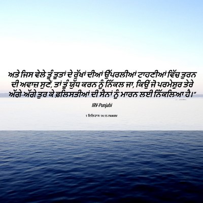 Picture 06 - 1 ਇਤਿਹਾਸ 14:15 PANIRV - ਅਤੇ ਜਿਸ ਵੇਲੇ ਤੂੰ - Bible Verse Picture