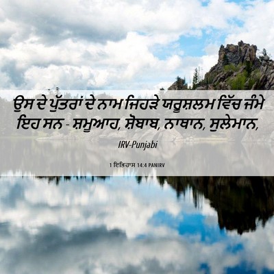 Picture 06 - 1 ਇਤਿਹਾਸ 14:4 PANIRV - ਉਸ ਦੇ ਪੁੱਤਰਾਂ ਦੇ - Bible Verse Picture