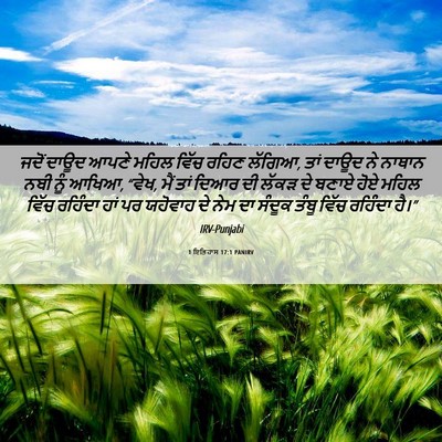 Picture 06 - 1 ਇਤਿਹਾਸ 17:1 PANIRV - ਜਦੋਂ ਦਾਊਦ ਆਪਣੇ - Bible Verse Picture