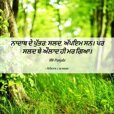 Picture 06 - 1 ਇਤਿਹਾਸ 2:30 PANIRV - ਨਾਦਾਬ ਦੇ ਪੁੱਤਰ: - Bible Verse Picture