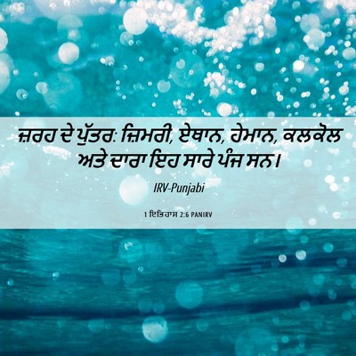 Picture 06 - 1 ਇਤਿਹਾਸ 2:6 PANIRV - ਜ਼ਰਹ ਦੇ ਪੁੱਤਰ: - Bible Verse Picture