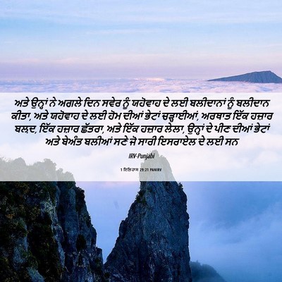 Picture 06 - 1 ਇਤਿਹਾਸ 29:21 PANIRV - ਅਤੇ ਉਨ੍ਹਾਂ ਨੇ ਅਗਲੇ - Bible Verse Picture