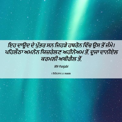 Picture 06 - 1 ਇਤਿਹਾਸ 3:1 PANIRV - ਇਹ ਦਾਊਦ ਦੇ ਪੁੱਤਰ ਸਨ - Bible Verse Picture
