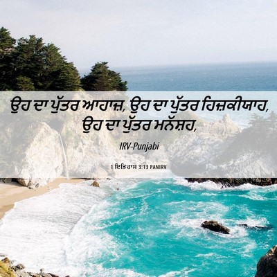 Picture 06 - 1 ਇਤਿਹਾਸ 3:13 PANIRV - ਉਹ ਦਾ ਪੁੱਤਰ ਆਹਾਜ਼, - Bible Verse Picture