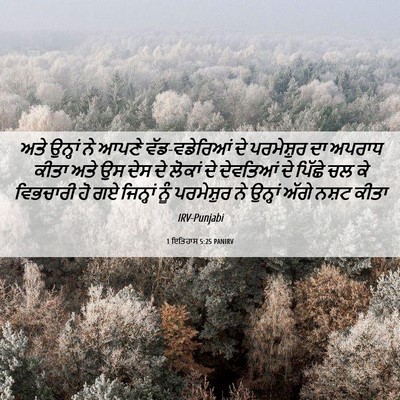 Picture 06 - 1 ਇਤਿਹਾਸ 5:25 PANIRV - ਅਤੇ ਉਨ੍ਹਾਂ ਨੇ ਆਪਣੇ - Bible Verse Picture