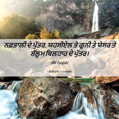 Picture 06 - 1 ਇਤਿਹਾਸ 7:13 PANIRV - ਨਫ਼ਤਾਲੀ ਦੇ ਪੁੱਤਰ, - Bible Verse Picture