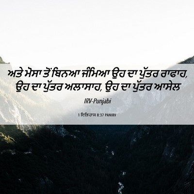 Picture 06 - 1 ਇਤਿਹਾਸ 8:37 PANIRV - ਅਤੇ ਮੋਸਾ ਤੋਂ ਬਿਨਆ - Bible Verse Picture