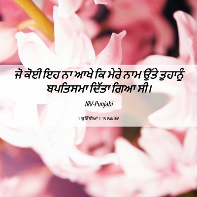 Picture 06 - 1 ਕੁਰਿੰਥੀਆਂ 1:15 PANIRV - ਜੋ ਕੋਈ ਇਹ ਨਾ ਆਖੇ ਕਿ - Bible Verse Picture
