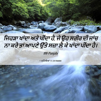 Picture 06 - 1 ਕੁਰਿੰਥੀਆਂ 11:29 PANIRV - ਜਿਹੜਾ ਖਾਂਦਾ ਅਤੇ - Bible Verse Picture