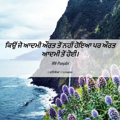 Picture 06 - 1 ਕੁਰਿੰਥੀਆਂ 11:8 PANIRV - ਕਿਉਂ ਜੋ ਆਦਮੀ ਔਰਤ - Bible Verse Picture