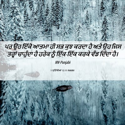Picture 06 - 1 ਕੁਰਿੰਥੀਆਂ 12:11 PANIRV - ਪਰ ਉਹ ਇੱਕੋ ਆਤਮਾ ਹੀ - Bible Verse Picture