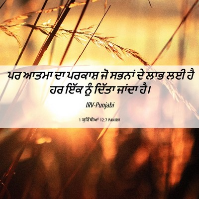 Picture 06 - 1 ਕੁਰਿੰਥੀਆਂ 12:7 PANIRV - ਪਰ ਆਤਮਾ ਦਾ ਪਰਕਾਸ਼ - Bible Verse Picture