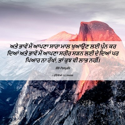 Picture 06 - 1 ਕੁਰਿੰਥੀਆਂ 13:3 PANIRV - ਅਤੇ ਭਾਵੇਂ ਮੈਂ ਆਪਣਾ - Bible Verse Picture