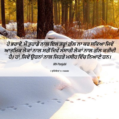 Picture 06 - 1 ਕੁਰਿੰਥੀਆਂ 3:1 PANIRV - ਹੇ ਭਰਾਵੋ, ਮੈਂ - Bible Verse Picture