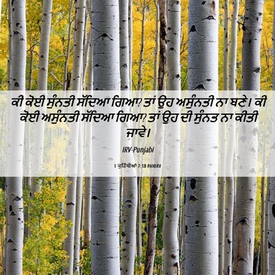 Picture 06 - 1 ਕੁਰਿੰਥੀਆਂ 7:18 PANIRV - ਕੀ ਕੋਈ ਸੁੰਨਤੀ - Bible Verse Picture
