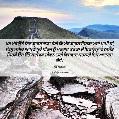 Picture 06 - 1 ਤਿਮੋਥਿਉਸ 1:16 PANIRV - ਪਰ ਮੇਰੇ ਉੱਤੇ ਇਸ - Bible Verse Picture