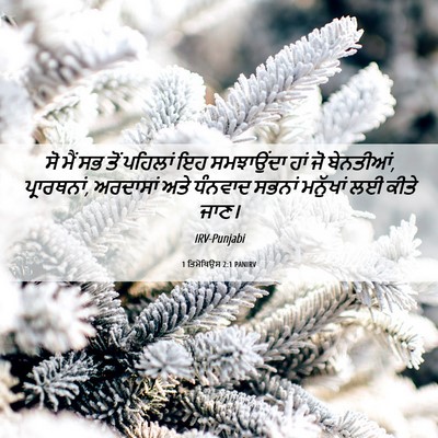 Picture 06 - 1 ਤਿਮੋਥਿਉਸ 2:1 PANIRV - ਸੋ ਮੈਂ ਸਭ ਤੋਂ - Bible Verse Picture