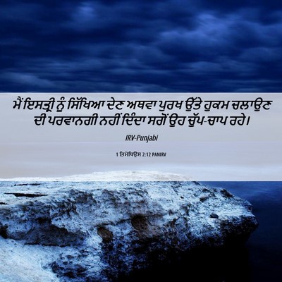 Picture 06 - 1 ਤਿਮੋਥਿਉਸ 2:12 PANIRV - ਮੈਂ ਇਸਤ੍ਰੀ ਨੂੰ - Bible Verse Picture