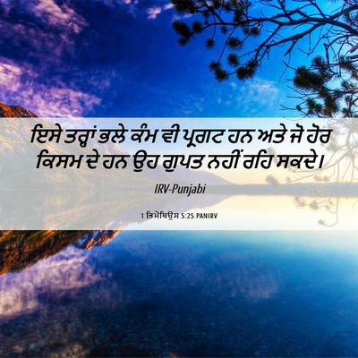 Picture 06 - 1 ਤਿਮੋਥਿਉਸ 5:25 PANIRV - ਇਸੇ ਤਰ੍ਹਾਂ ਭਲੇ ਕੰਮ - Bible Verse Picture