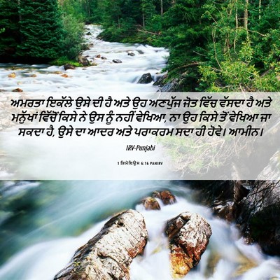 Picture 06 - 1 ਤਿਮੋਥਿਉਸ 6:16 PANIRV - ਅਮਰਤਾ ਇਕੱਲੇ ਉਸੇ ਦੀ - Bible Verse Picture
