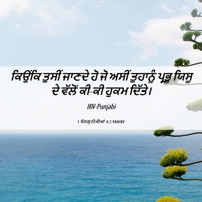 Picture 06 - 1 ਥੱਸਲੁਨੀਕੀਆਂ 4:2 PANIRV - ਕਿਉਂਕਿ ਤੁਸੀਂ - Bible Verse Picture