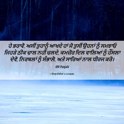 Picture 06 - 1 ਥੱਸਲੁਨੀਕੀਆਂ 5:14 PANIRV - ਹੇ ਭਰਾਵੋ, ਅਸੀਂ - Bible Verse Picture