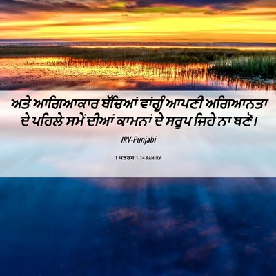Picture 06 - 1 ਪਤਰਸ 1:14 PANIRV - ਅਤੇ ਆਗਿਆਕਾਰ - Bible Verse Picture