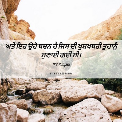 Picture 06 - 1 ਪਤਰਸ 1:25 PANIRV - ਅਤੇ ਇਹ ਉਹੋ ਬਚਨ ਹੈ - Bible Verse Picture