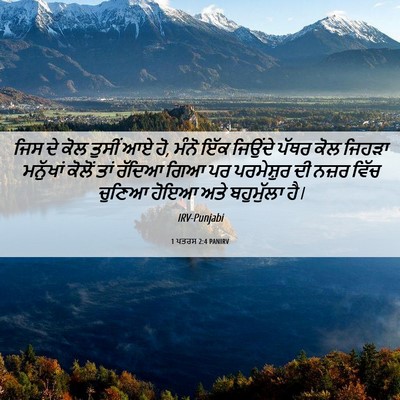 Picture 06 - 1 ਪਤਰਸ 2:4 PANIRV - ਜਿਸ ਦੇ ਕੋਲ ਤੁਸੀਂ ਆਏ - Bible Verse Picture