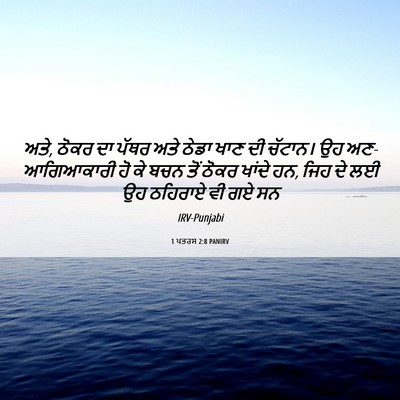 Picture 06 - 1 ਪਤਰਸ 2:8 PANIRV - ਅਤੇ, ਠੋਕਰ ਦਾ ਪੱਥਰ - Bible Verse Picture