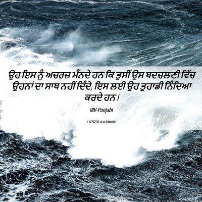 Picture 06 - 1 ਪਤਰਸ 4:4 PANIRV - ਉਹ ਇਸ ਨੂੰ ਅਚਰਜ਼ - Bible Verse Picture