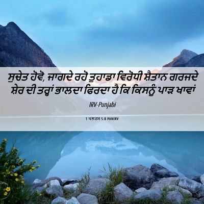 Picture 06 - 1 ਪਤਰਸ 5:8 PANIRV - ਸੁਚੇਤ ਹੋਵੋ, ਜਾਗਦੇ - Bible Verse Picture