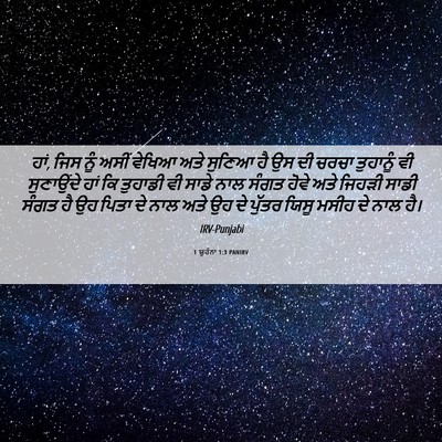 Picture 06 - 1 ਯੂਹੰਨਾ 1:3 PANIRV - ਹਾਂ, ਜਿਸ ਨੂੰ ਅਸੀਂ - Bible Verse Picture