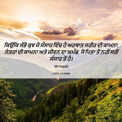 Picture 06 - 1 ਯੂਹੰਨਾ 2:16 PANIRV - ਕਿਉਂਕਿ ਸੱਭੋ ਕੁਝ ਜੋ - Bible Verse Picture