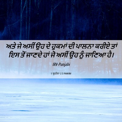 Picture 06 - 1 ਯੂਹੰਨਾ 2:3 PANIRV - ਅਤੇ ਜੇ ਅਸੀਂ ਉਹ ਦੇ - Bible Verse Picture