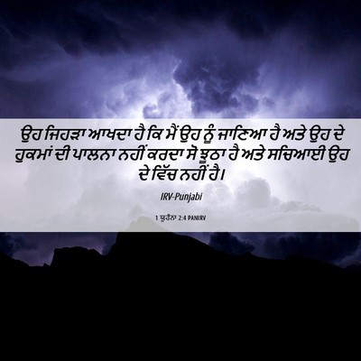 Picture 06 - 1 ਯੂਹੰਨਾ 2:4 PANIRV - ਉਹ ਜਿਹੜਾ ਆਖਦਾ ਹੈ ਕਿ - Bible Verse Picture