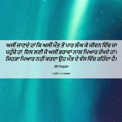 Picture 06 - 1 ਯੂਹੰਨਾ 3:14 PANIRV - ਅਸੀਂ ਜਾਣਦੇ ਹਾਂ ਕਿ - Bible Verse Picture