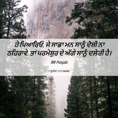 Picture 06 - 1 ਯੂਹੰਨਾ 3:21 PANIRV - ਹੇ ਪਿਆਰਿਓ, ਜੇ ਸਾਡਾ - Bible Verse Picture