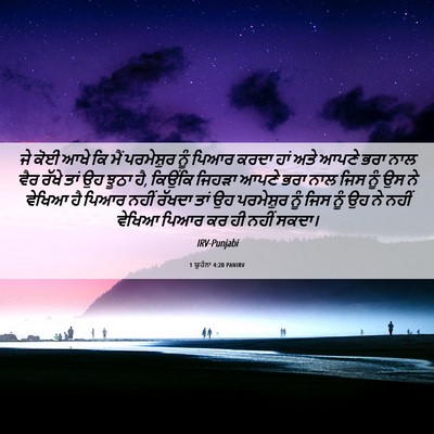 Picture 06 - 1 ਯੂਹੰਨਾ 4:20 PANIRV - ਜੇ ਕੋਈ ਆਖੇ ਕਿ ਮੈਂ - Bible Verse Picture