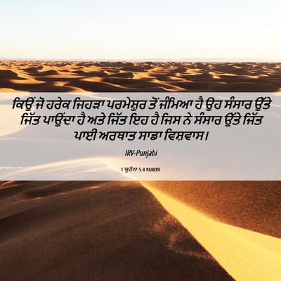 Picture 06 - 1 ਯੂਹੰਨਾ 5:4 PANIRV - ਕਿਉਂ ਜੋ ਹਰੇਕ ਜਿਹੜਾ - Bible Verse Picture